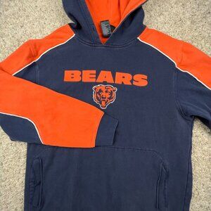 Reebok Chicago Bears NFL Football Blue Orange Hoodie Sweatshirt Size Medium